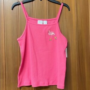 Falls Creek Girl’s Flamingo Ribbed Tank Top NWT Size XL (14-16)